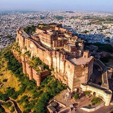 Mehrangarh Fort view over Blue City Jodhpur